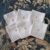 8 Anagram “V” Orange cotton fabric napkins
