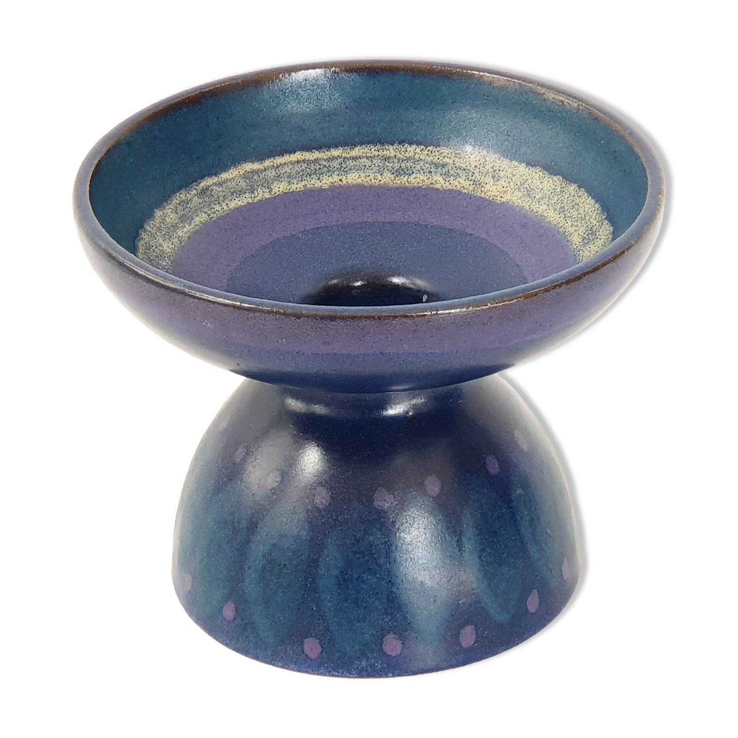 Vintage stoneware candlestick