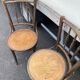 4 curved wooden bistro chairs