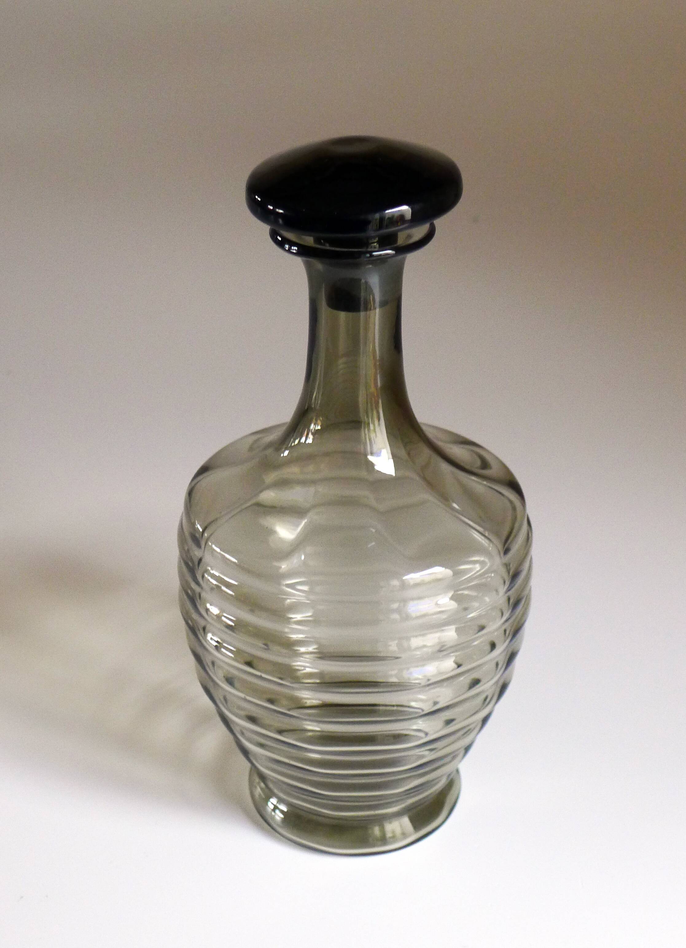 Art Deco Smoked Carafe