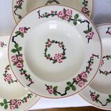 4 Longwy soup plates, Aubépines model 211260
