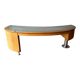 Large desk design in oak and smoked glass - 1990s