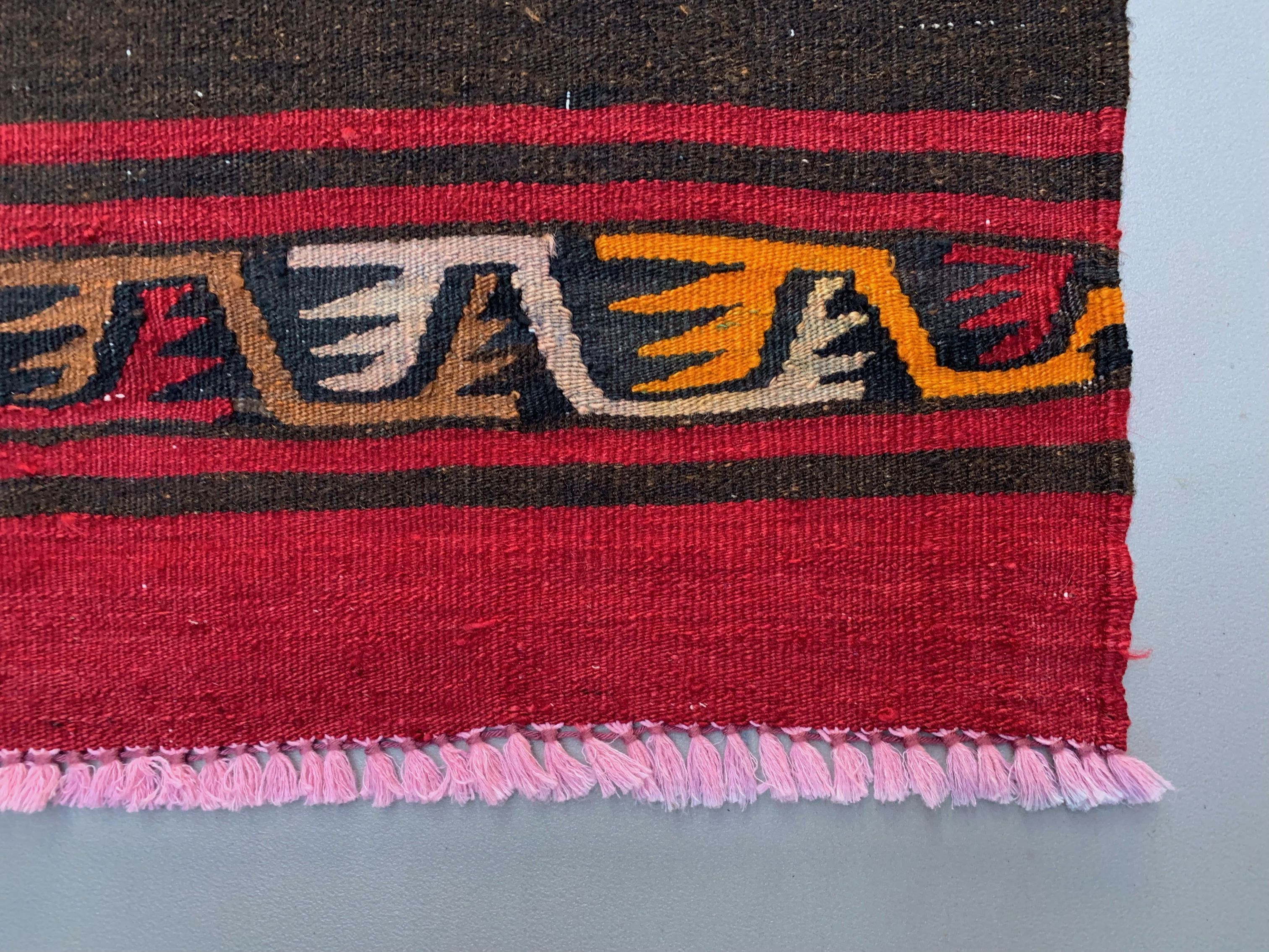 Medium Vintage Turkish Kilim Rug 188x104 cm Wool Kelim