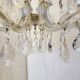 Antique crystal chandelier with 8 lights, 68 x 56 cm