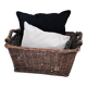 Panier Vintage Anse Rangement Mid Century Panier en osier tressé marron foncé Travail manuel Hygge S