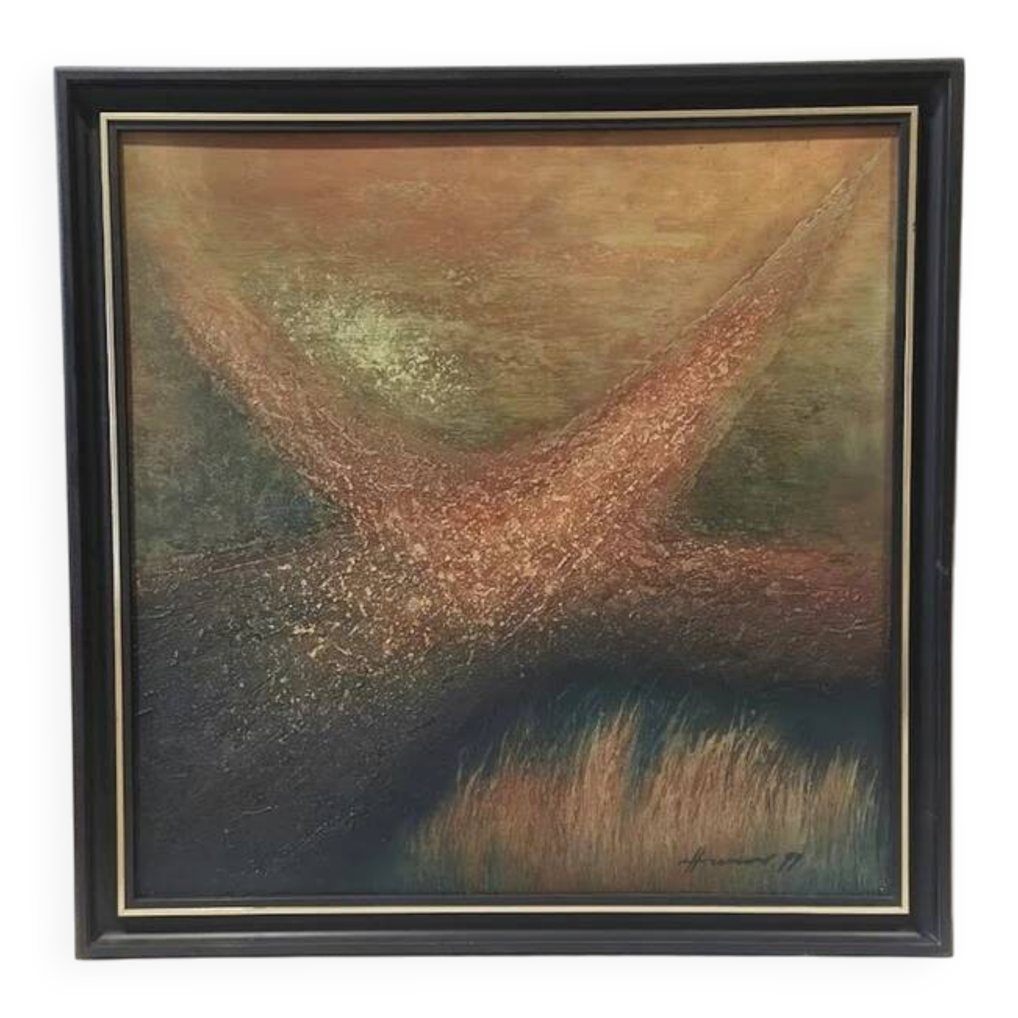 Gyurkovics Hunor “Utak” Roads Abstract Oil Painting, Hungary 1999