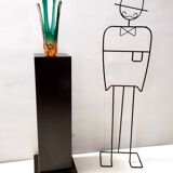 Green and Amber Murano Glass Centerpiece Vase, Italy