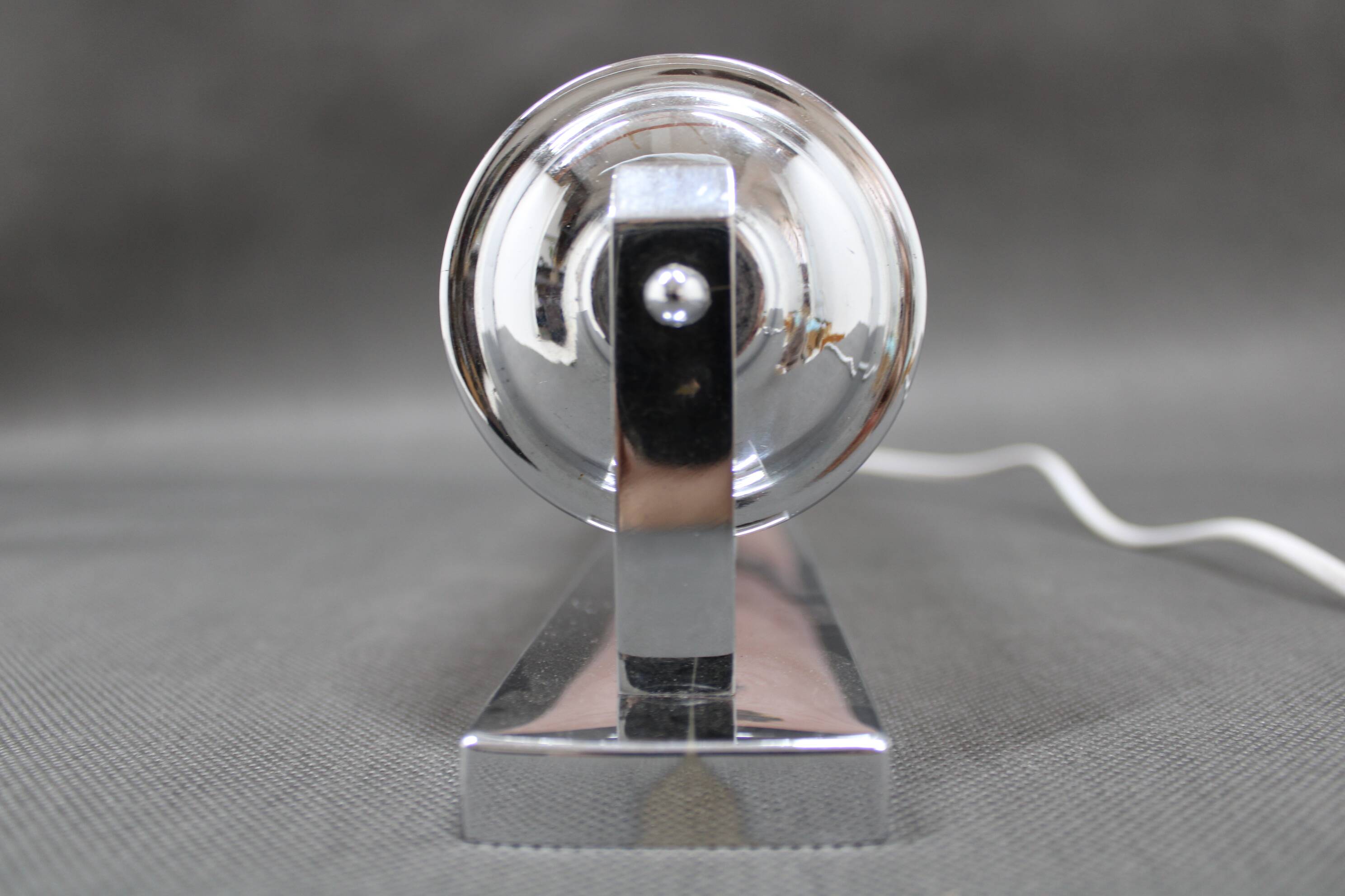 1930s Bauhaus Tubular Wall Light With Pink Glass, Czechoslovakia