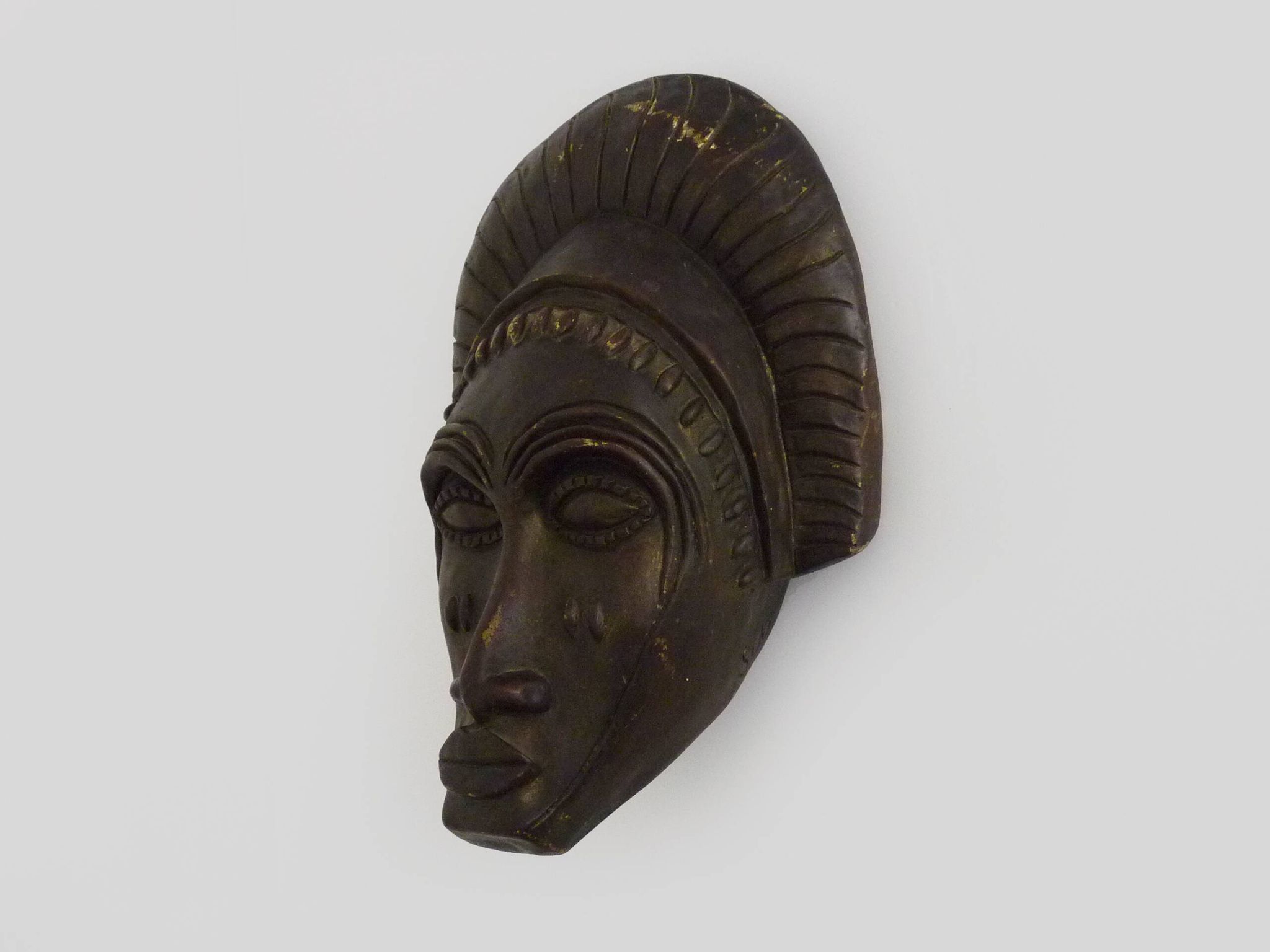 African style terracotta mask signed Siki