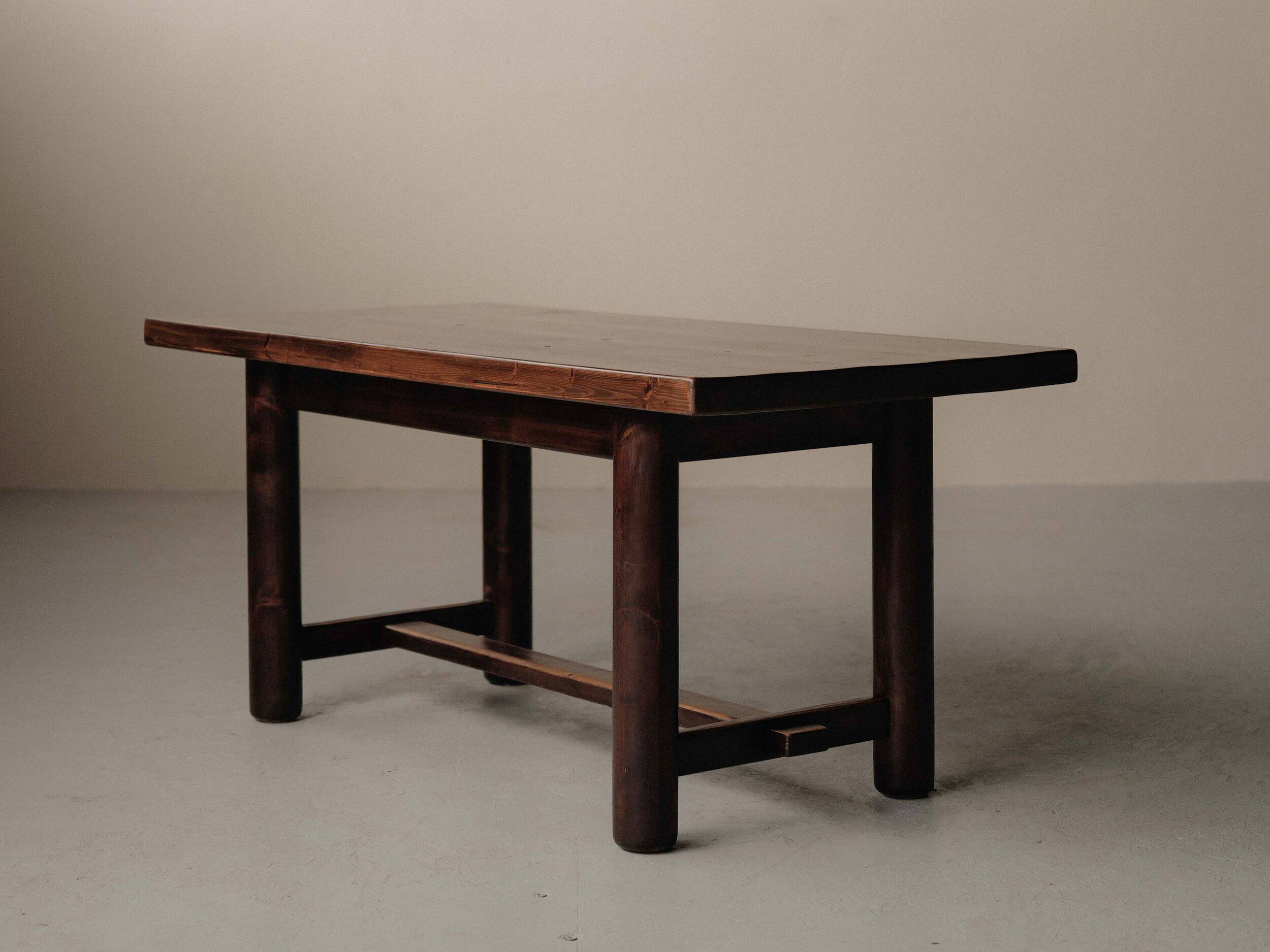 Modernist solid pine table, 1960s