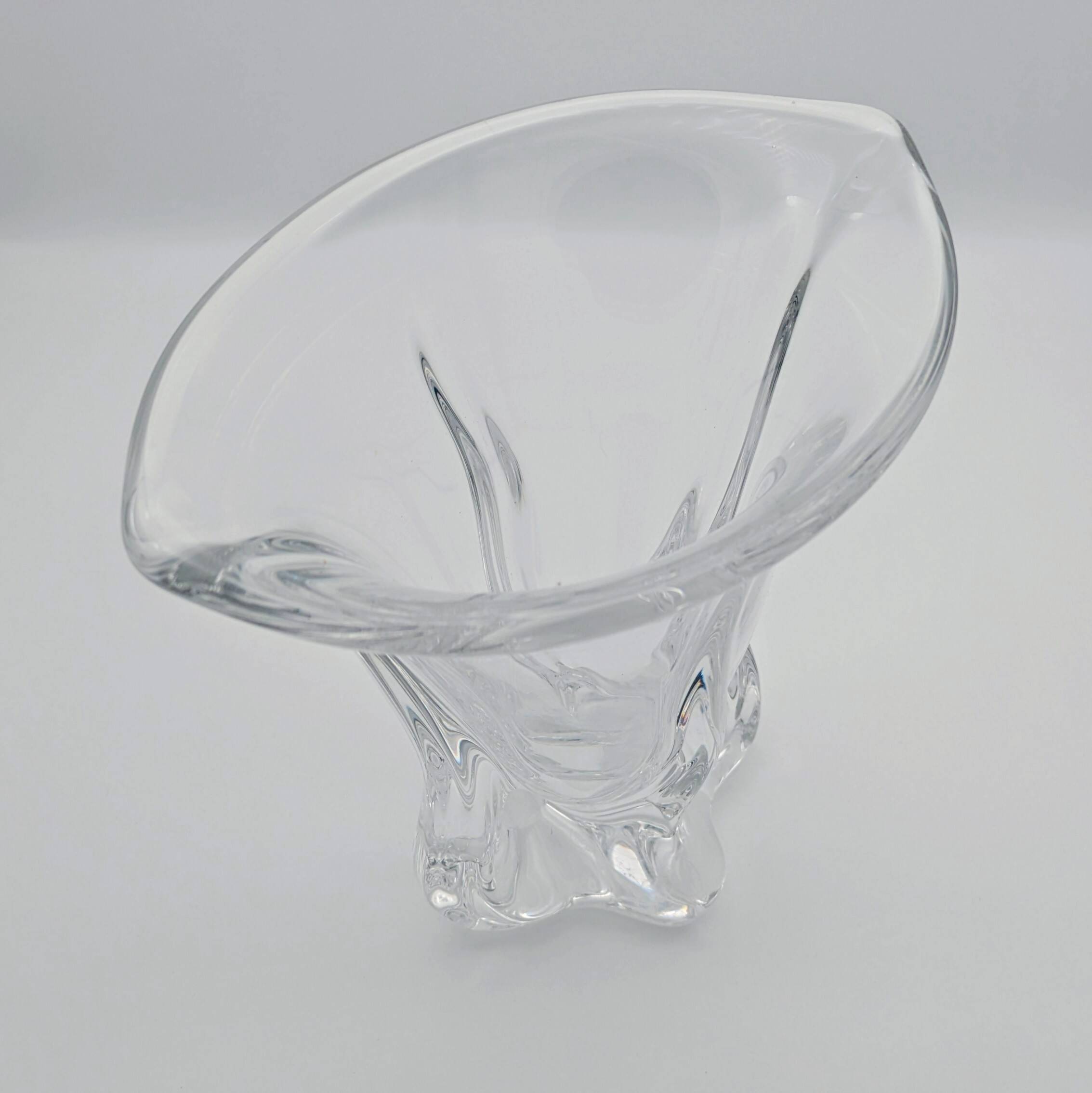 Large Pressed-Moulded Glass Vase "Swan" - Art Deco Style