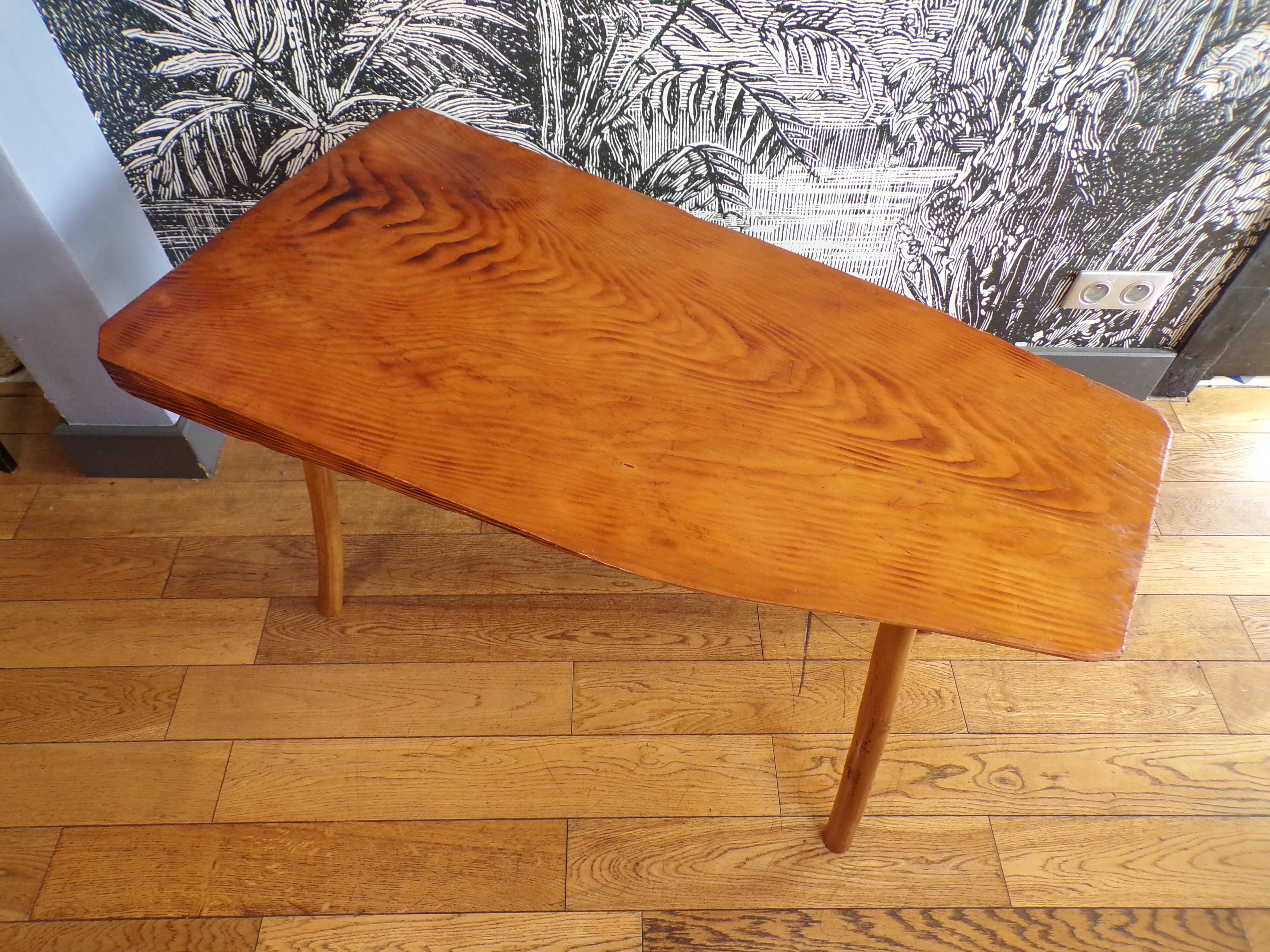 Brutalist pine coffee table