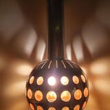 Raak orange three-light space age pendant light, 1970s Netherlands