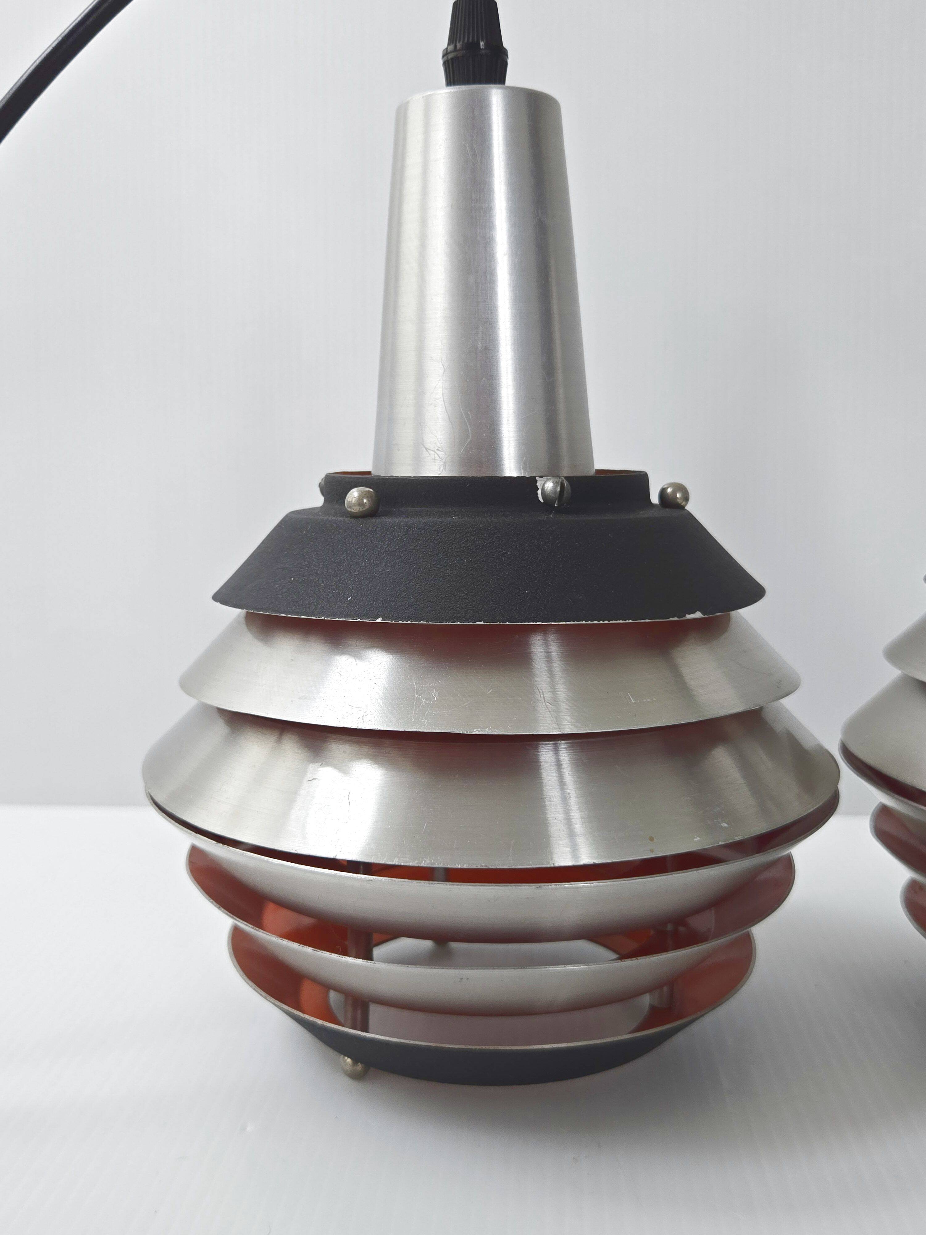 Pair of vintage pendant lights by Lakro Amstelveen 1960