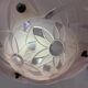 Art deco pink glass ceiling chandelier signed <Degue around 1930