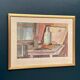 Original Swedish Watercolour On Paper – “Bottle And Window” By Eli Nybo – Dated 1976 – Vintage & Framed