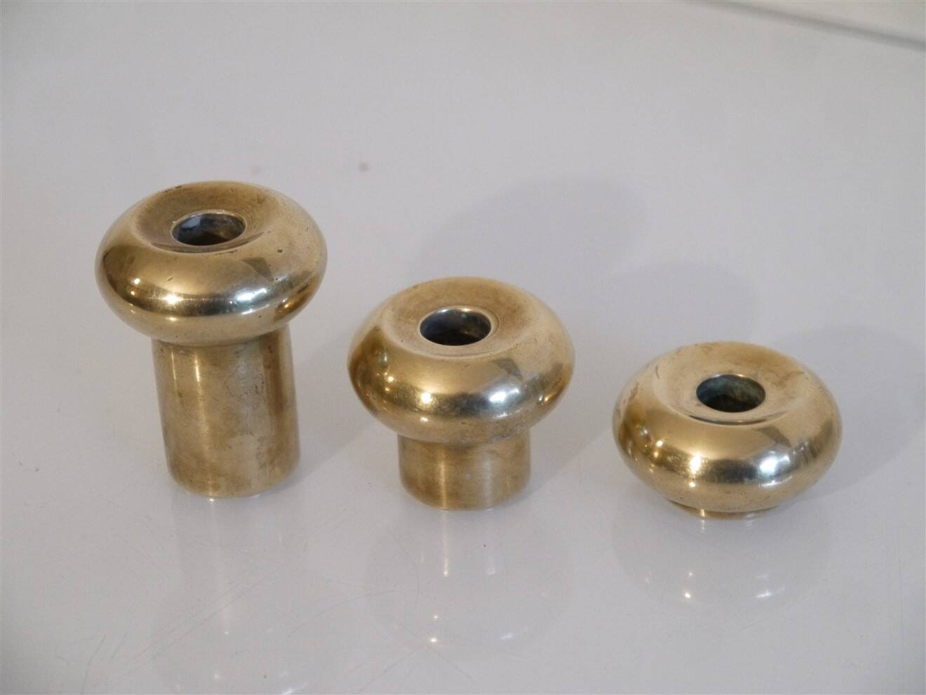 Set of Scandinavian brass candlesticks, 1960s