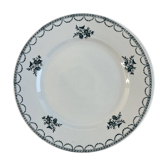 Antique flat plate — Céranord pottery, “Siamand” model