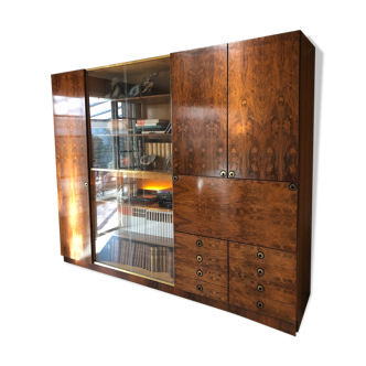 Living room furniture showcase, rosewood veneer secretary of the 70s