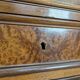 Elm burl and rosewood secretary chest of drawers