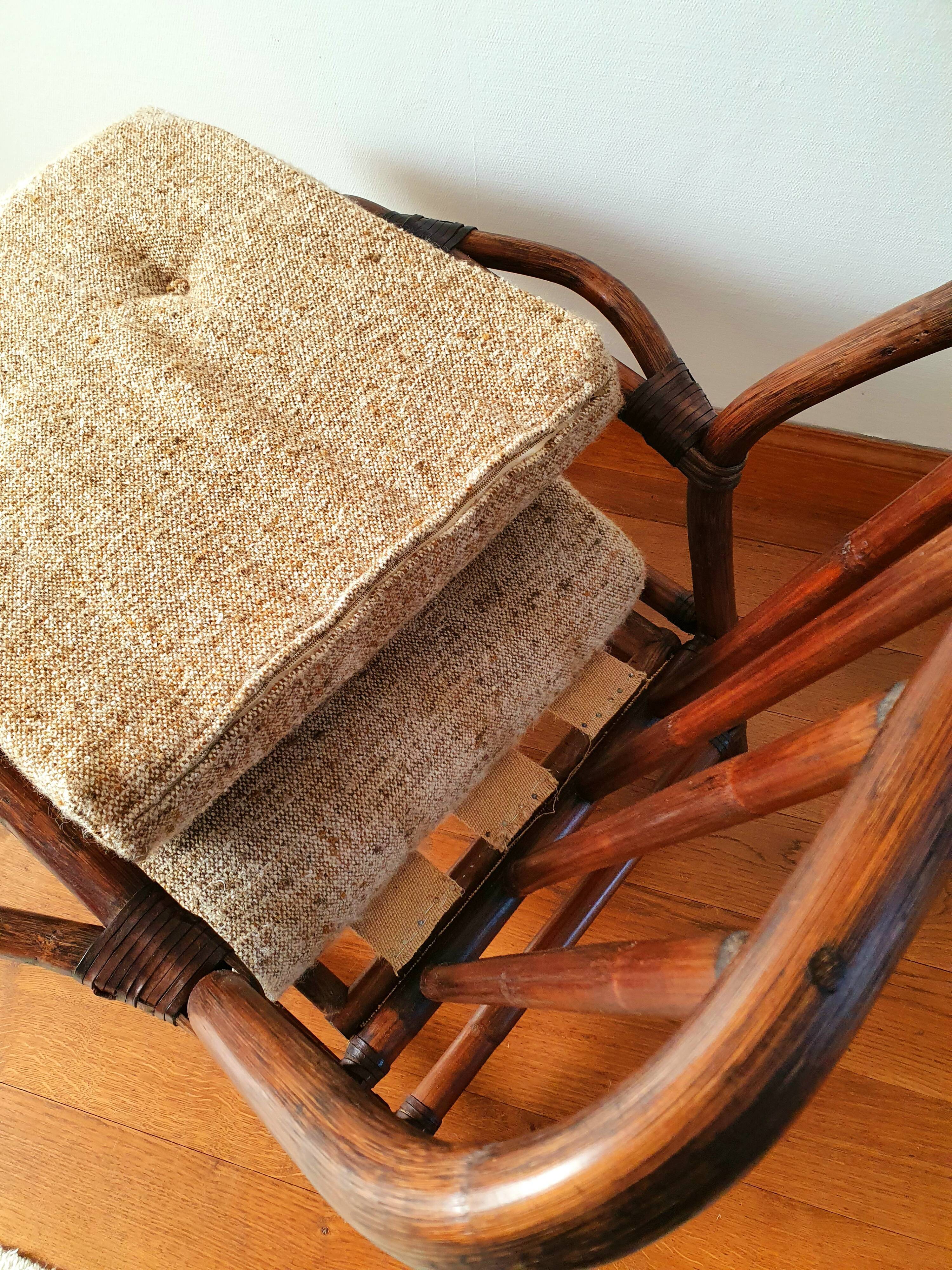 Vintage rattan armchair