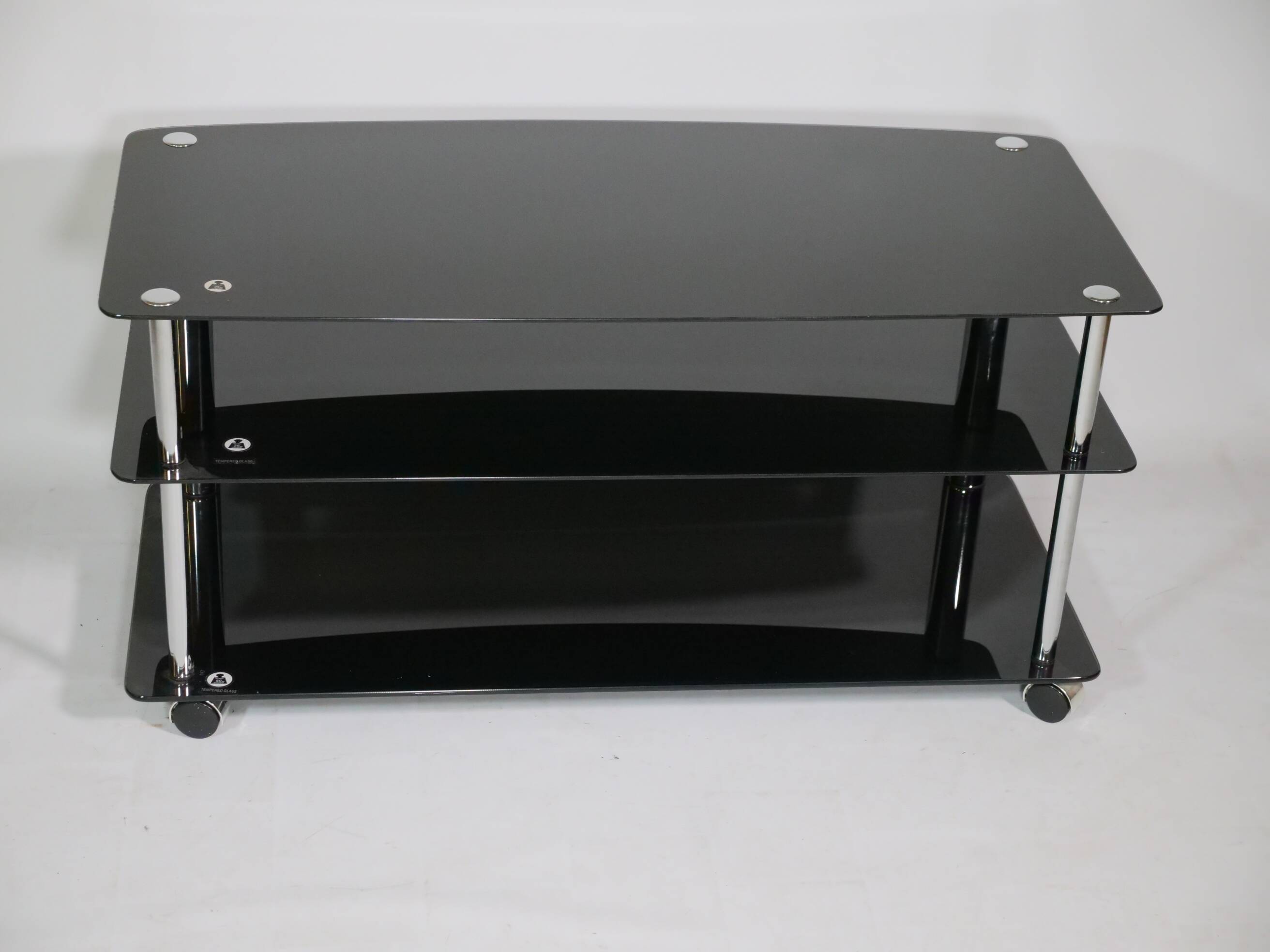 True vintage roll phono chest of drawers sideboard glass shelf 80s