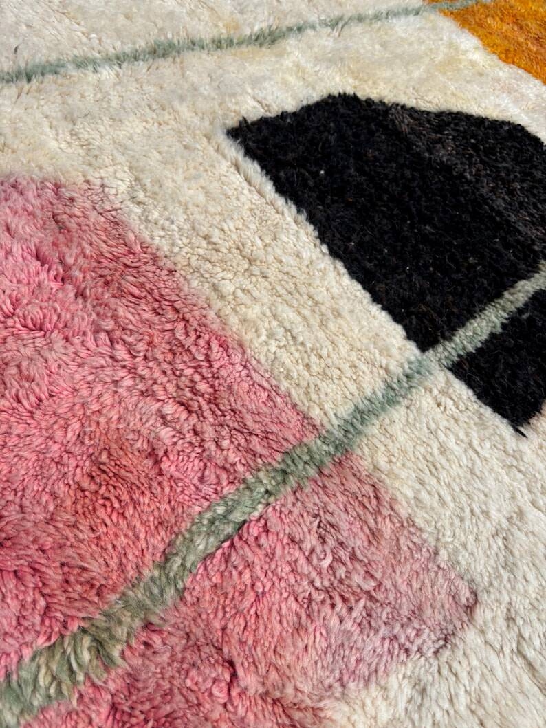 Grand tapis marocain - tissé à la main en pure laine berbère - 3X2m