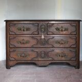 Wooden chest of drawers with 4 drawers in Louis XV style