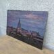 Oil on canvas paper, night view