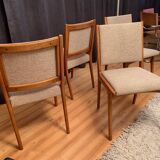 Ensemble de quatre chaises Cane Back conçues par Jens Risom, JO Carlssons, Suède, années 1950