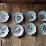Cups Porcelain Pearly A G Dessert Bowl Liseré Golden Old Lot of 8