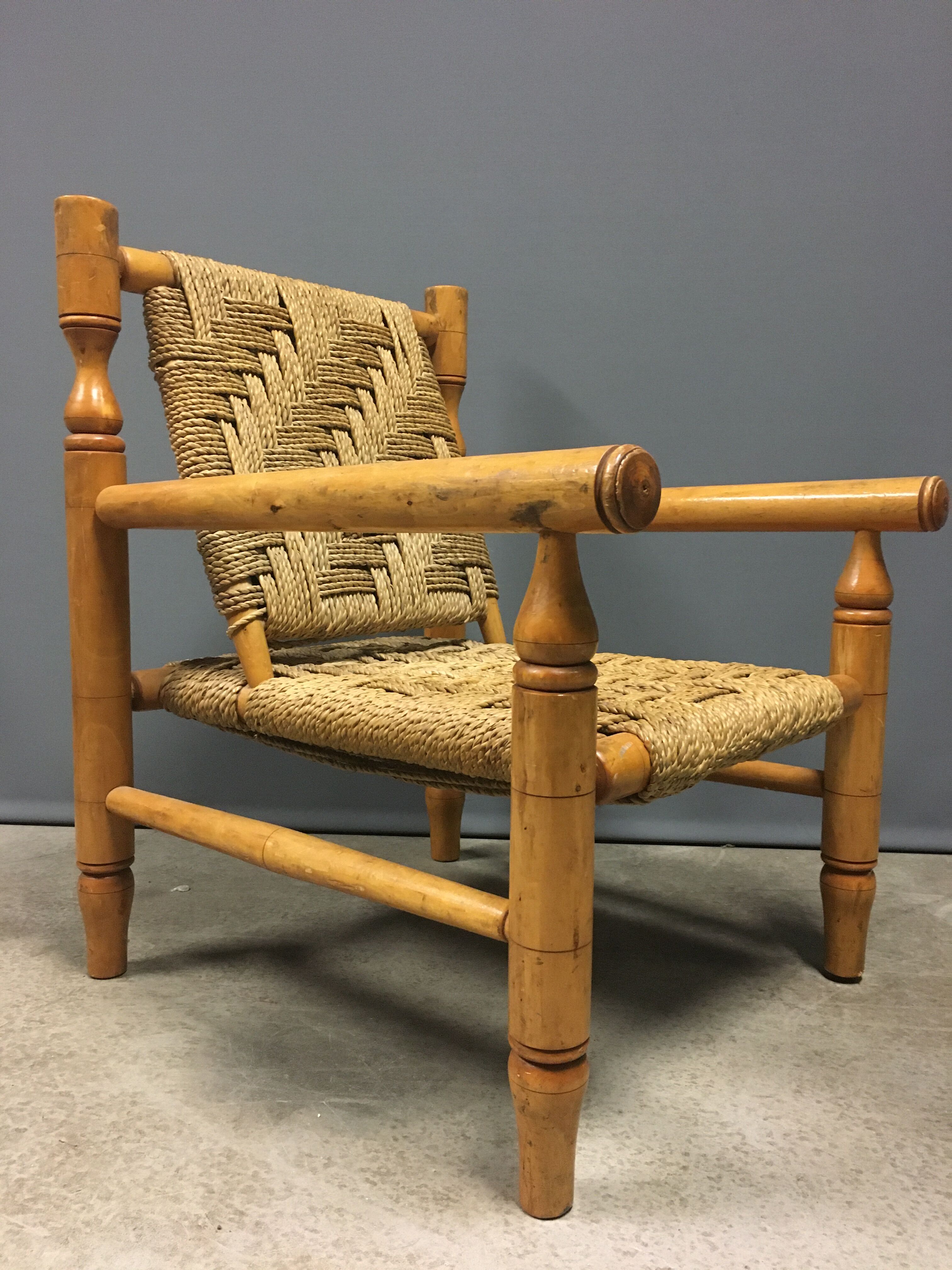 2 x Abaca French rope armchairs