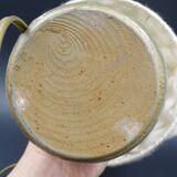 Pair of bedside lamps in stoneware and wool lampshades - Vintage around 1970