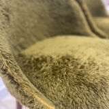 Vintage chairs - Retro chic design - Moss green fur
