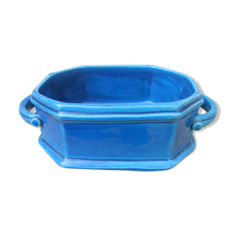 Jardinière céramique craquelé bleue