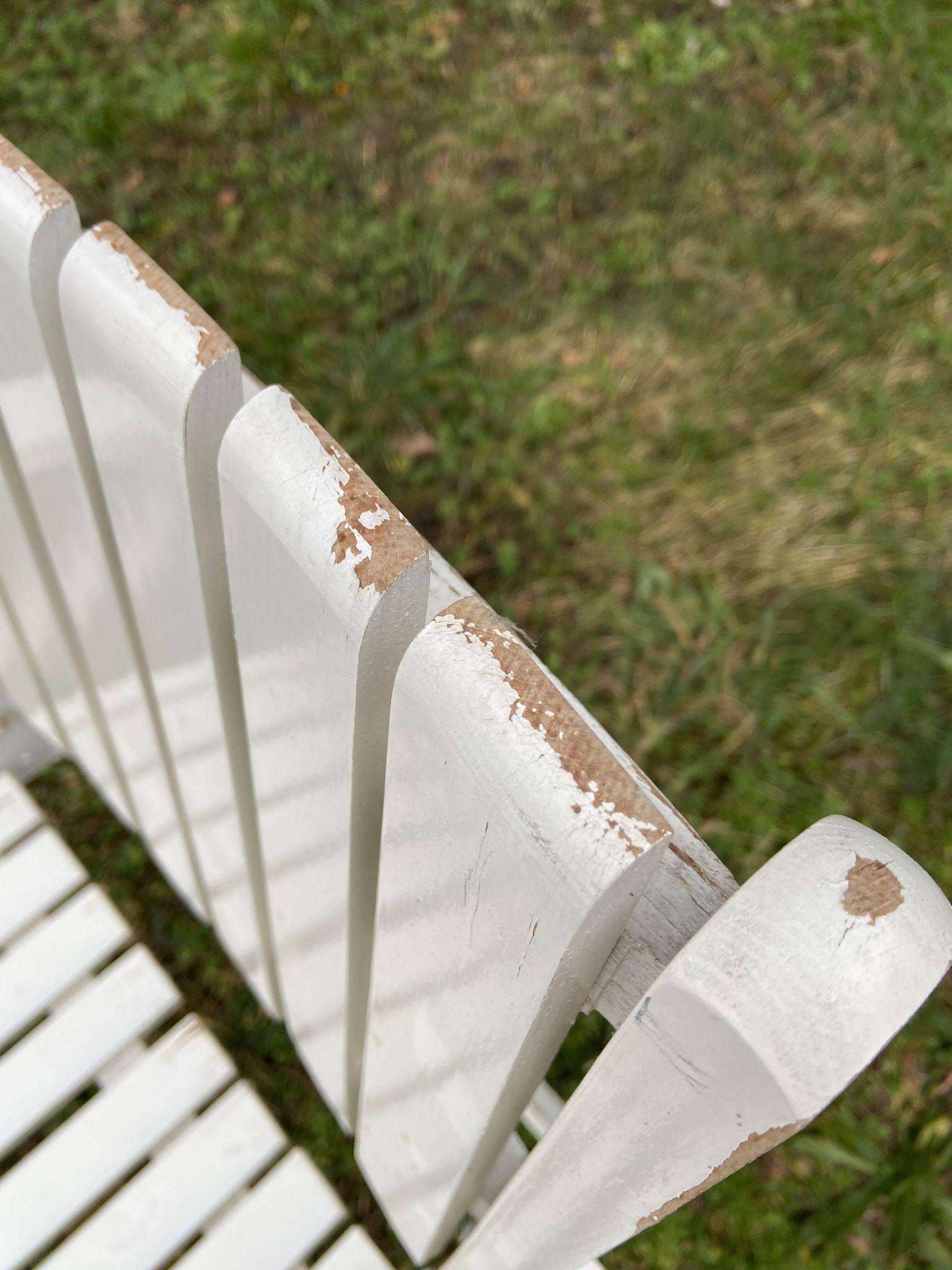 6 fauteuils de jardin bois vintage pliant