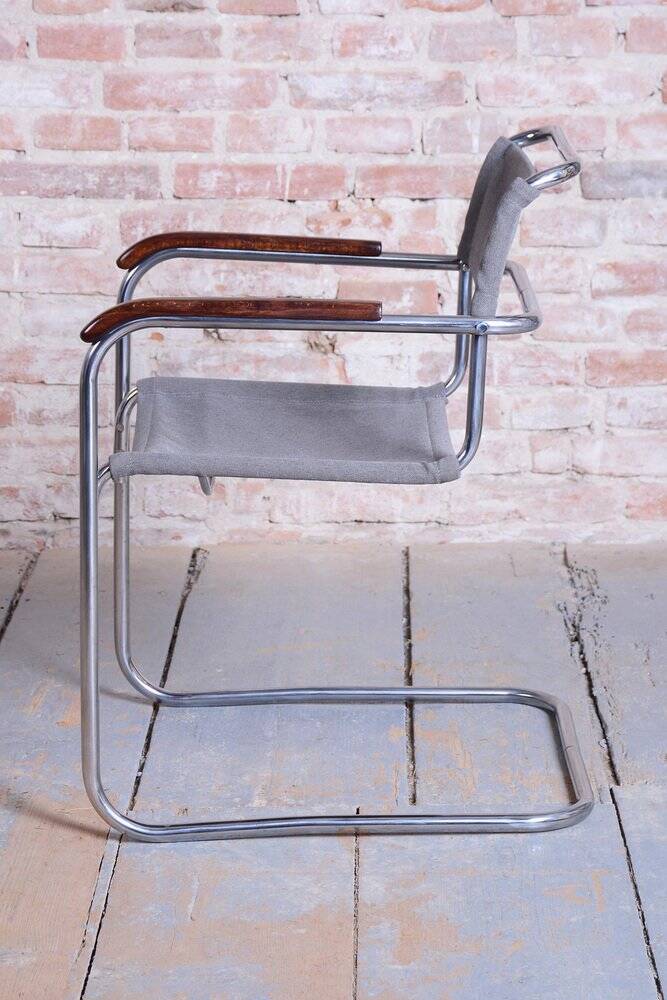 Bauhaus Czech Chrome Armchair by Marcel Breuer for Thonet, 1930s