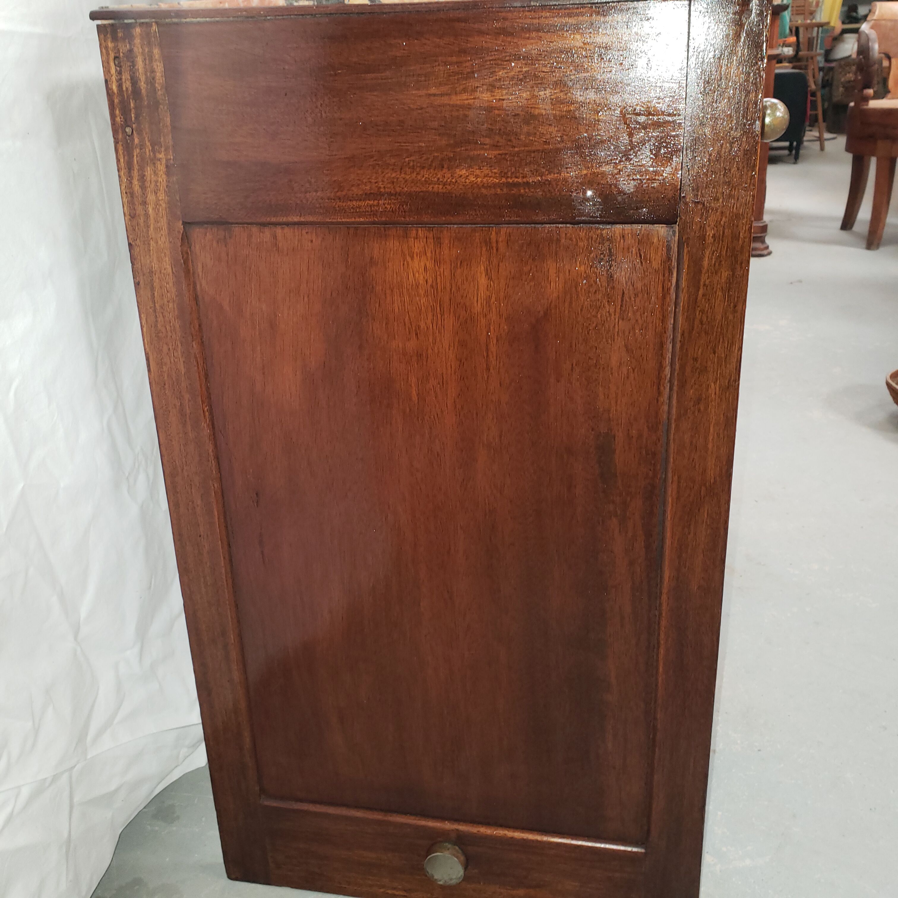 Dressing table art deco in mahogany mirror triptych