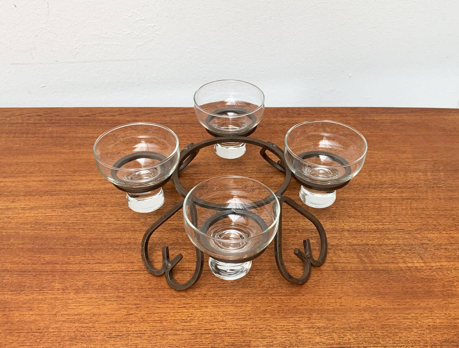 Danish chandelier in metal and glass, 1960s