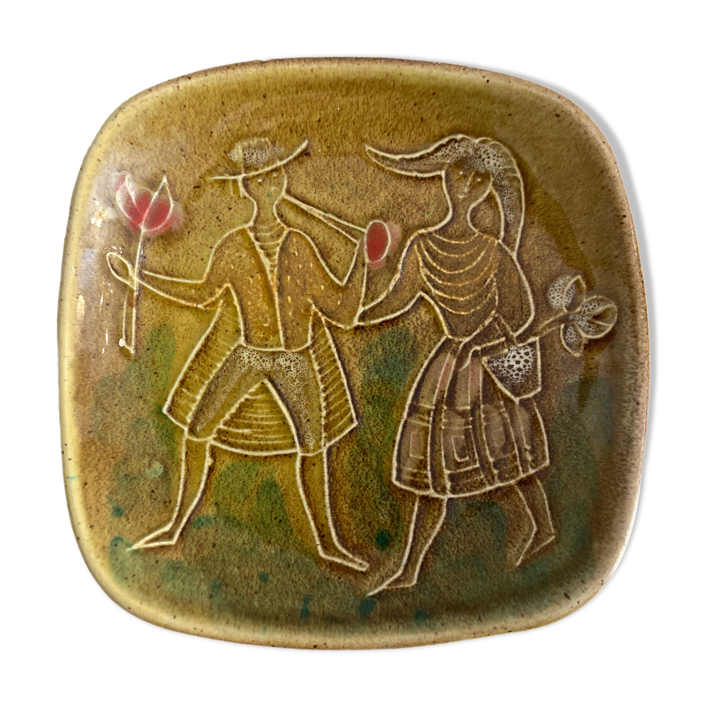 Ceramic trinket bowl Italian numbered, Alessio Tasca, mid Century