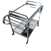 Art Deco trolley on wheels in chromed metal, 1930s