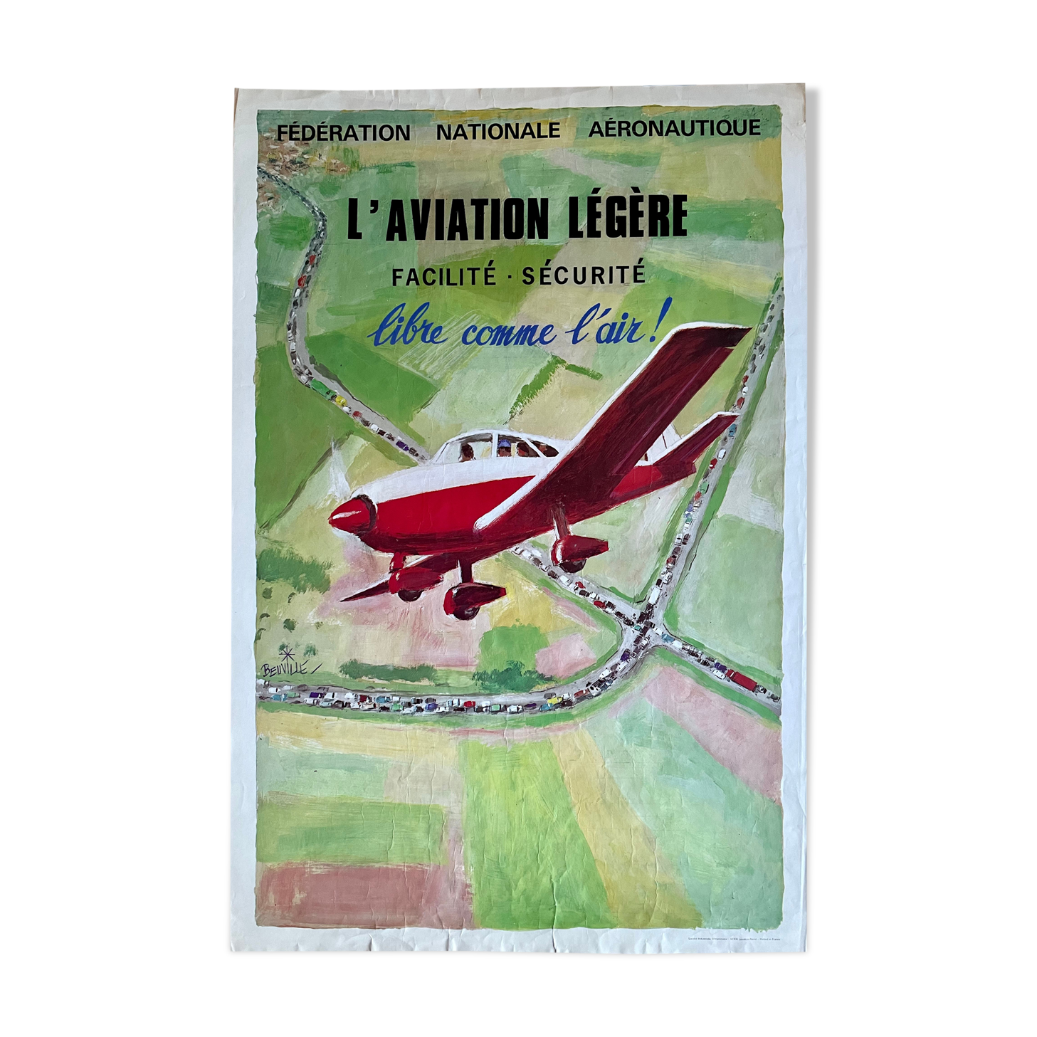 Old poster, light aviation, national aeronautics federation