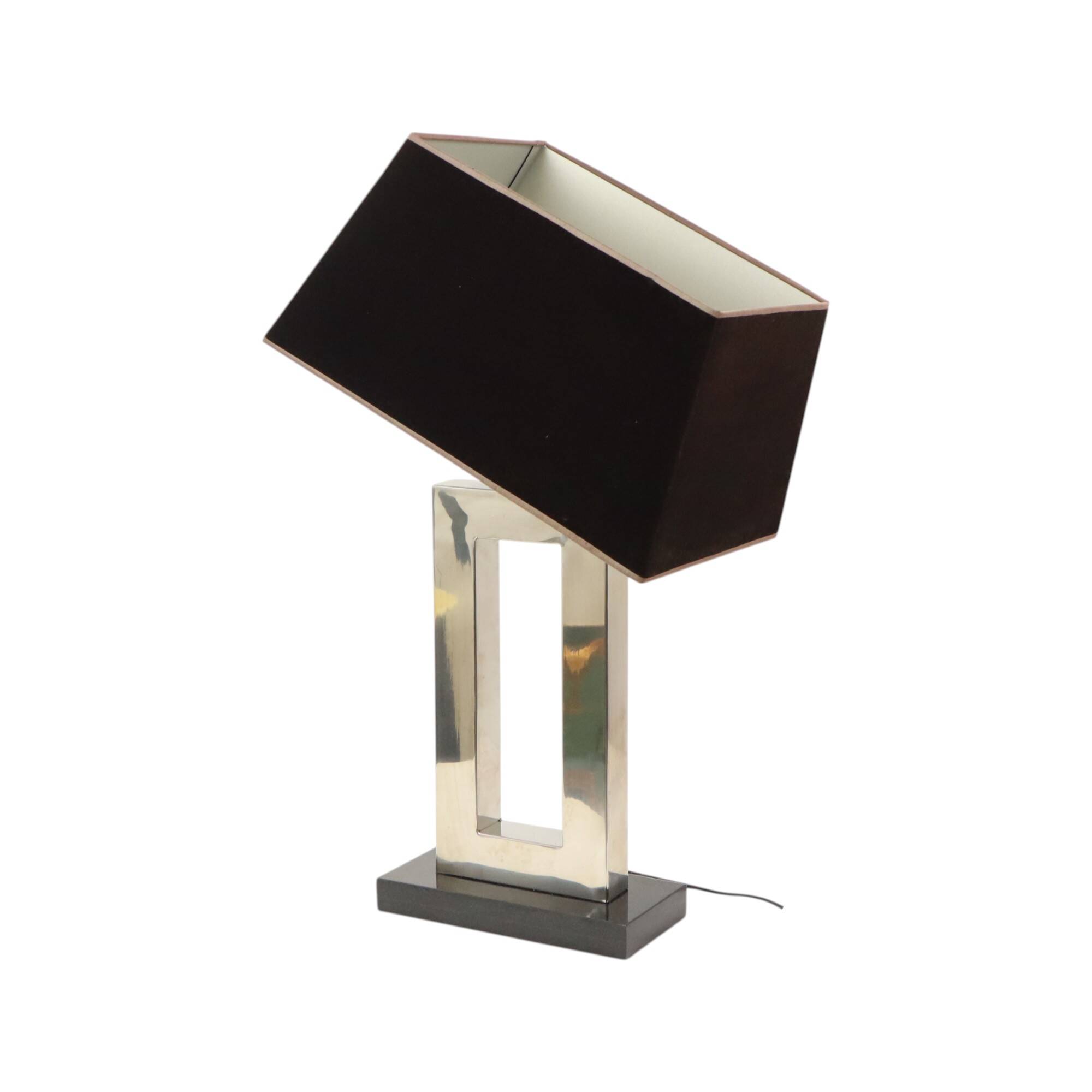 Lampe de table design Eichholtz Arlington en acier inoxydable avec base en granit 72 cm