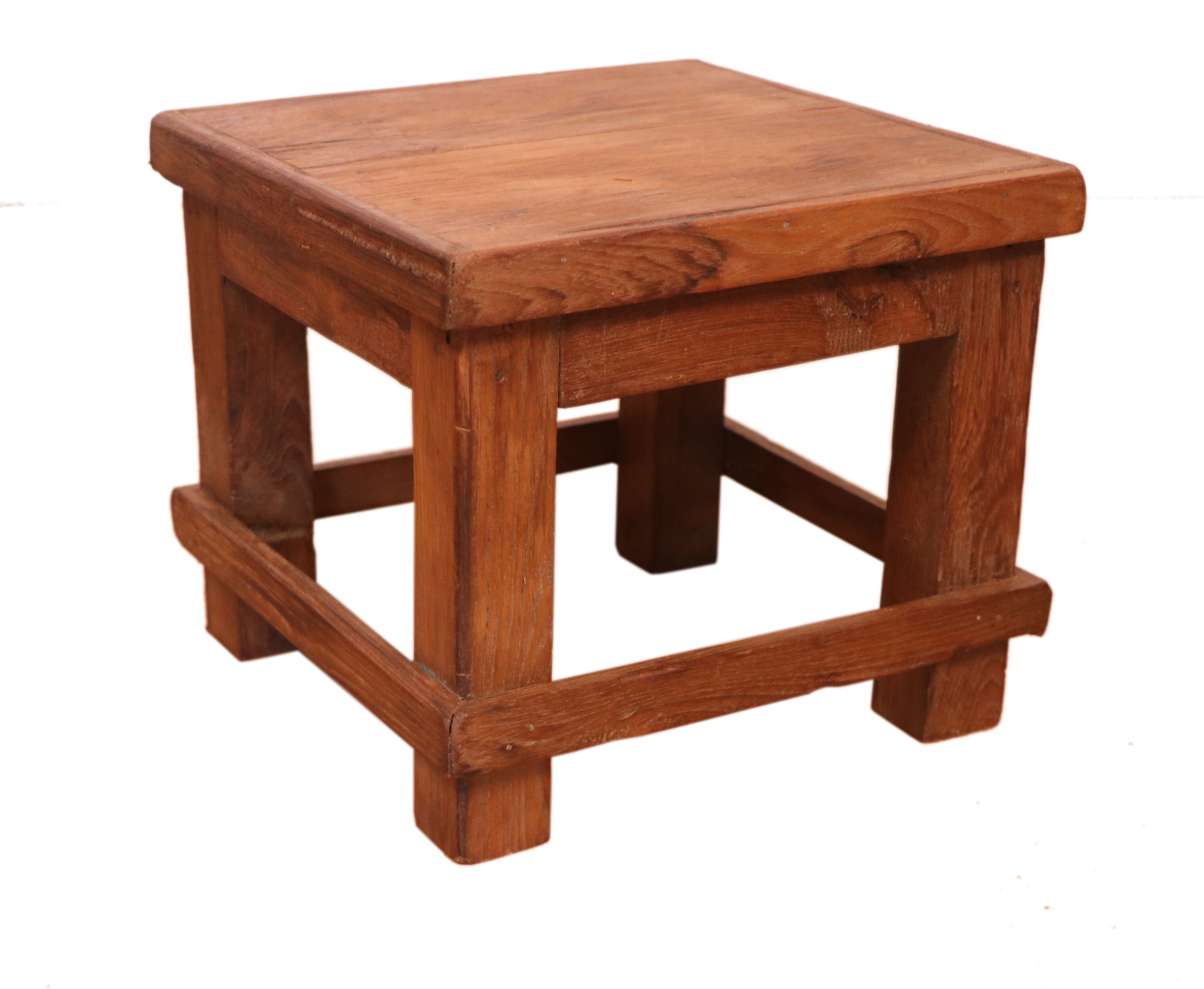 Old small Burmese teak workshop bedside table / ideal in a harness to put 1 plant or e