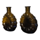Set of 2 smoked cognac bottle soliflores