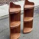 Pair of 19th-century solid wood corner wall shelves.