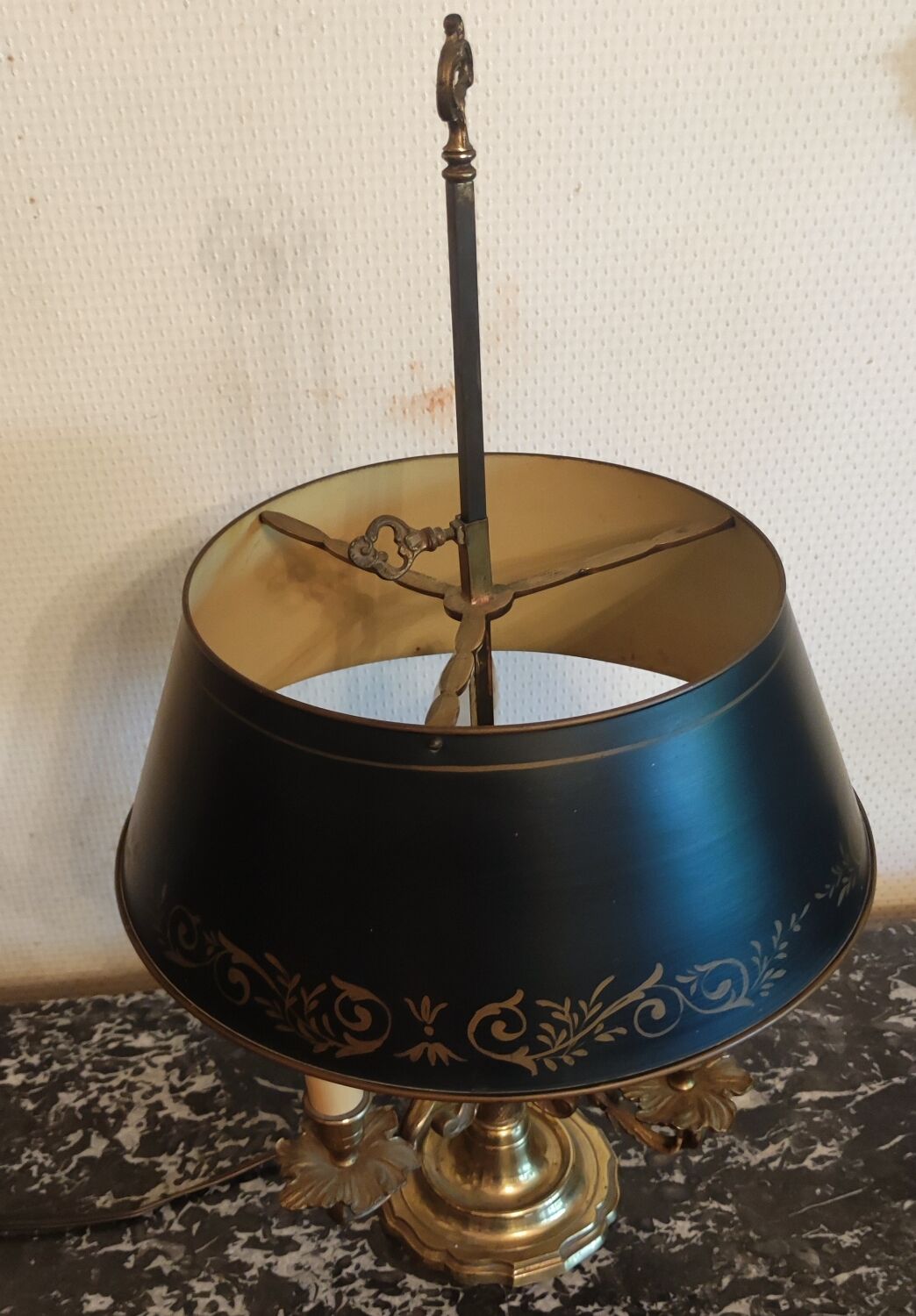 Old hot water bottle lamp