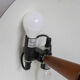 Vintage lamp Aluminor wooden foot art style vintage art deco 80s