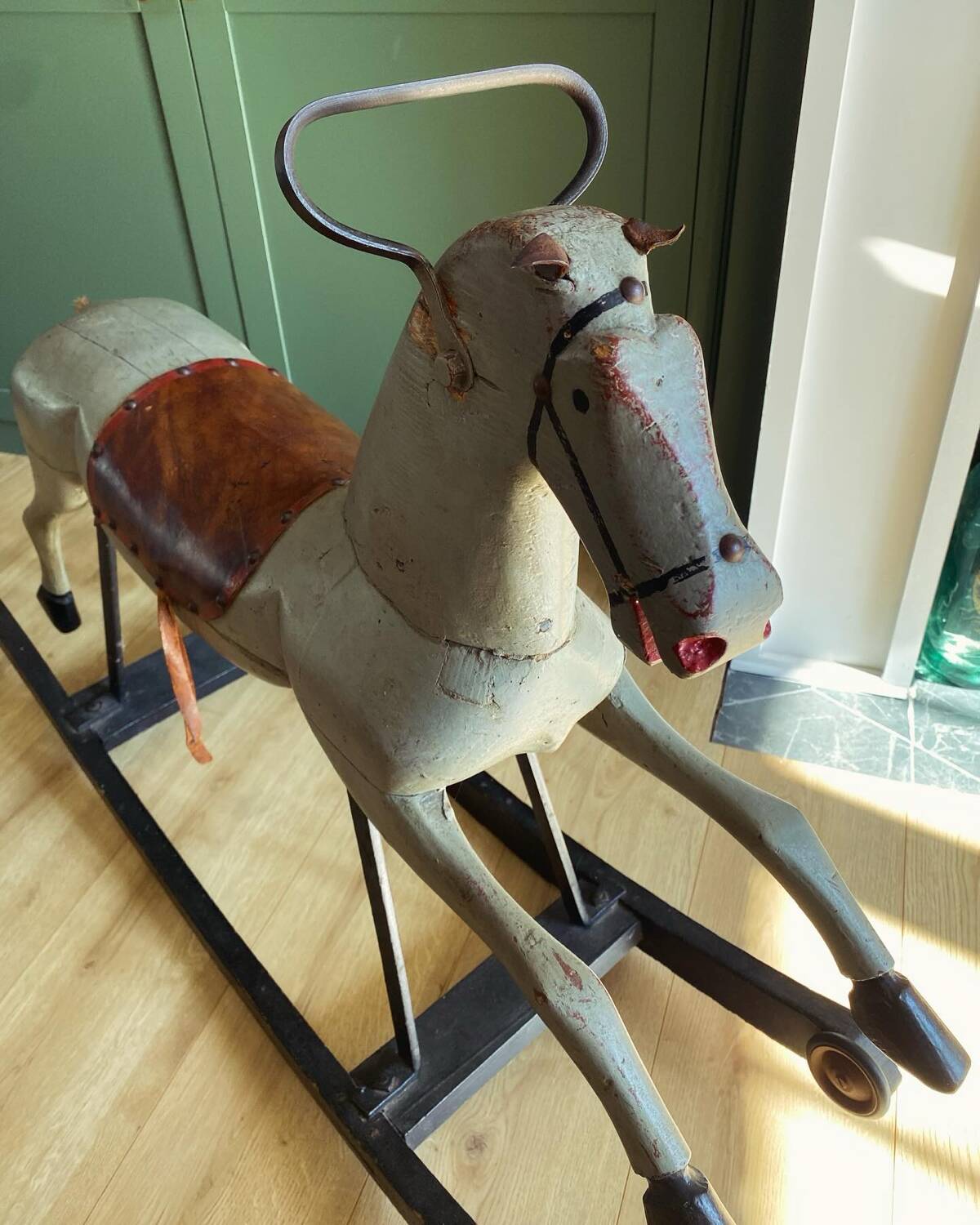 Vintage wooden rocking horse 1920