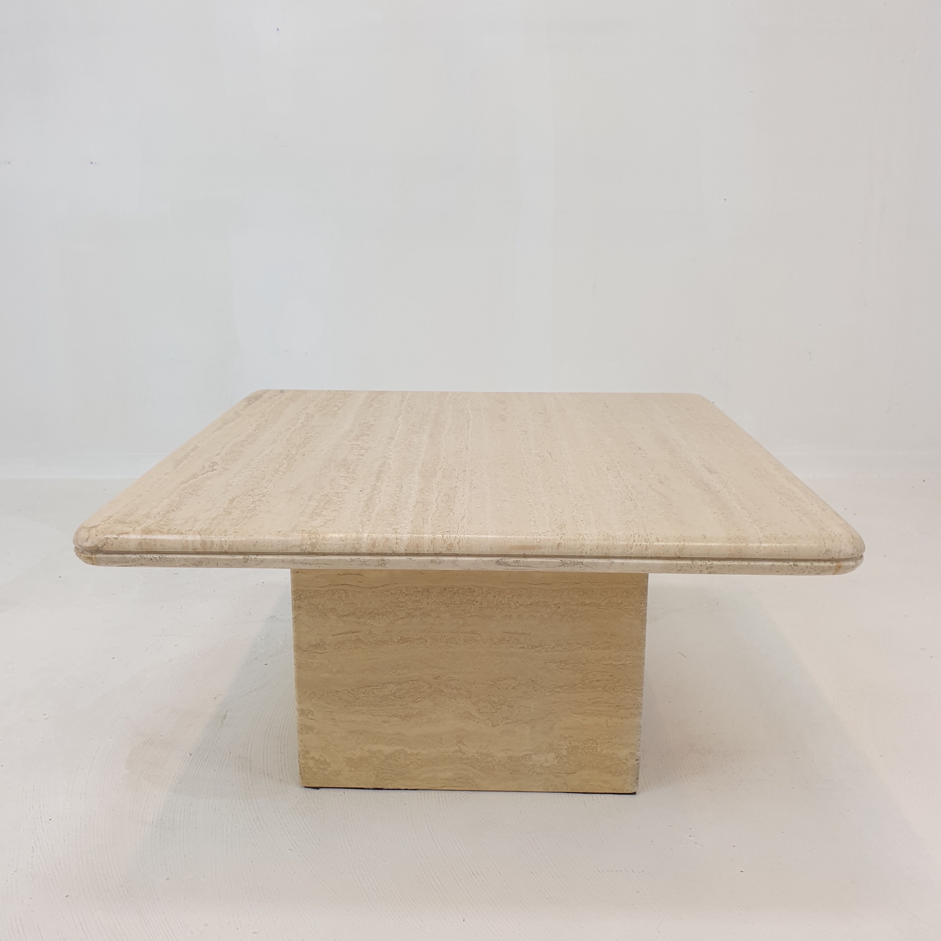 Italian travertine coffee table, 1980s